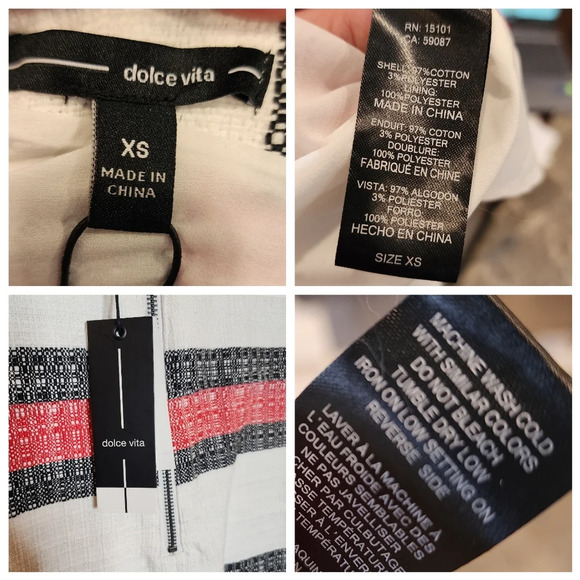 NWT Dolce Vita Cutout Sleeveless Fringe Red white black stripe mini dress xs - Picture 4 of 15